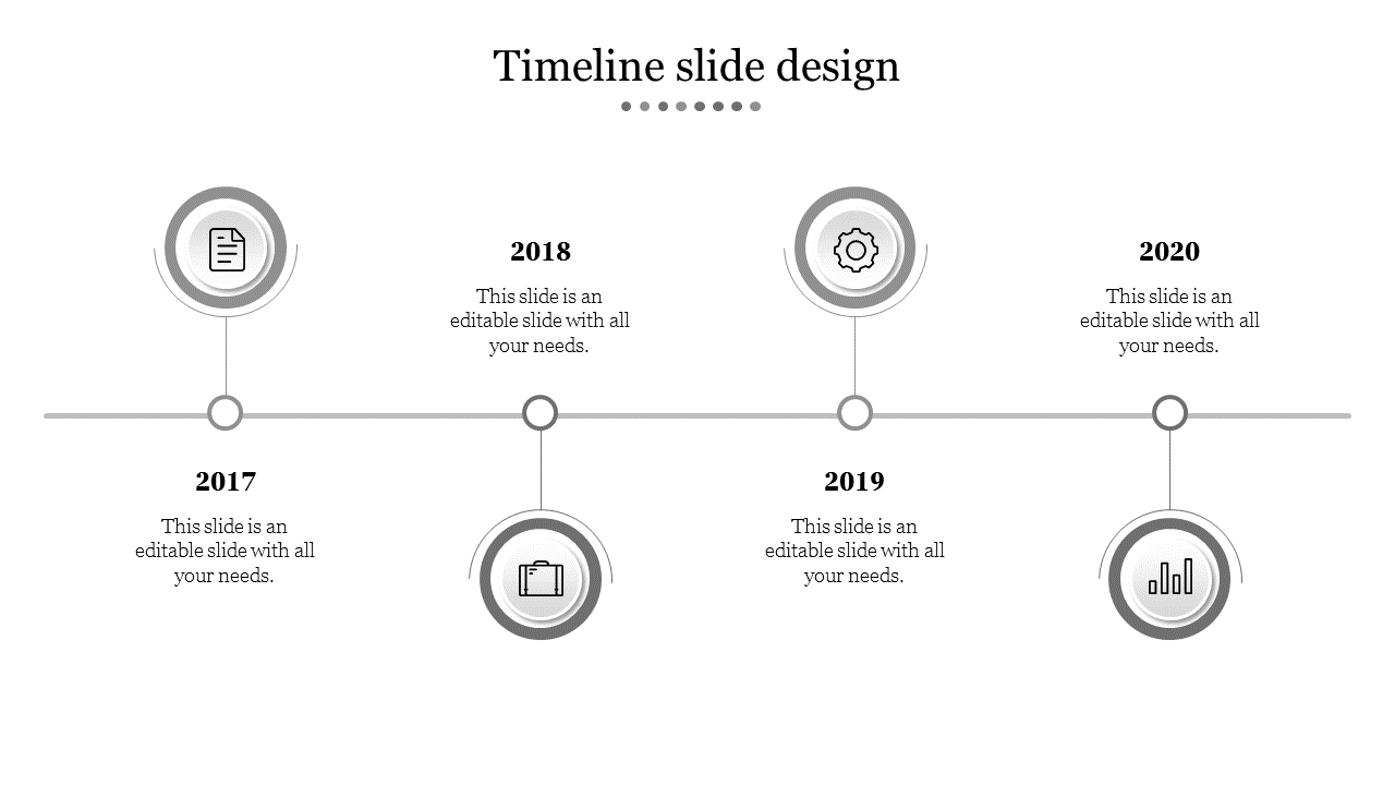 Free - Stunning Timeline Slide Design With Four Nodes Template